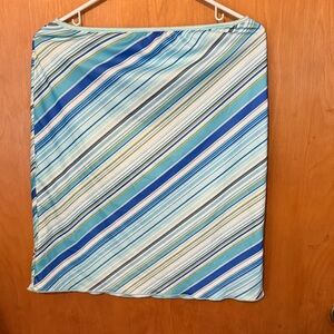 Women’s Blue Striped Swim Cover-Up Skirt